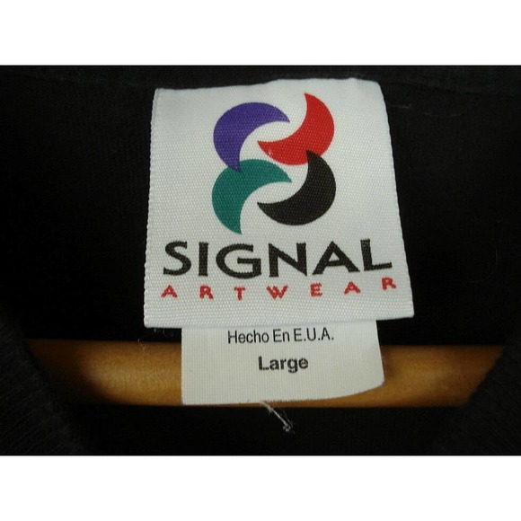 L Vintage 90s Signal Artwear Evil Joker Black T-shirt Tee Made in USA 1994 - Picture 4 of 5